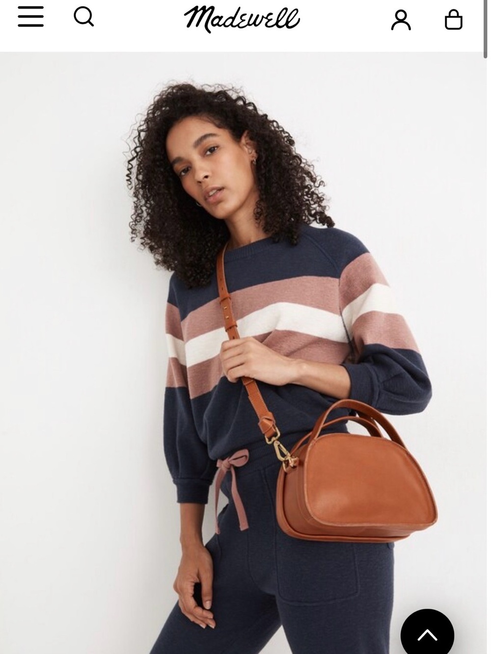 Madewell Cognac Leather Crossbody Bag